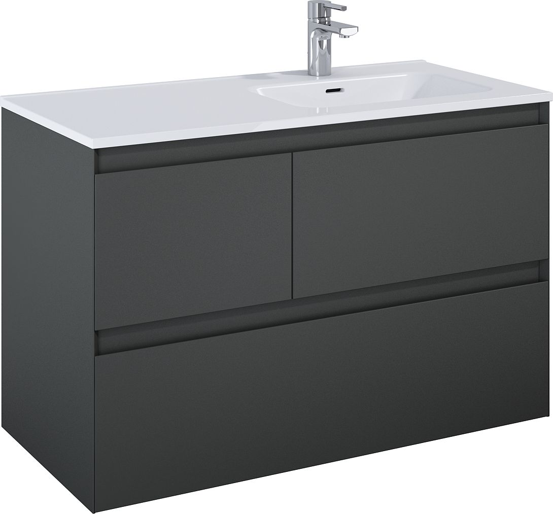 Elita Split Kabinett 100x45.8x63.5 cm Unterschrank hängend anthrazit RE011005156010