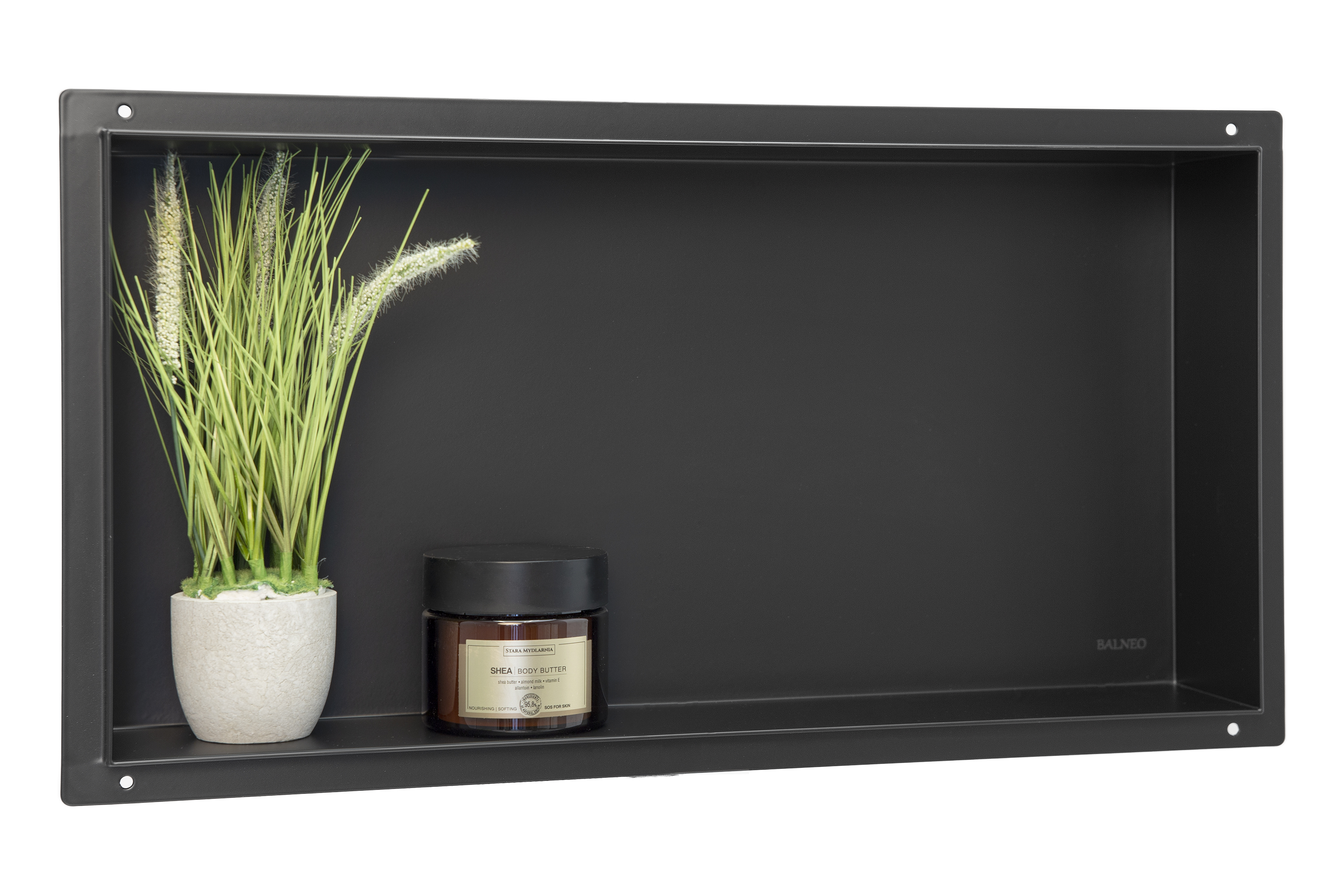 Balneo Wall-Box No Rim Black Nischenregal 60 cm schwarz OB-BL3-NR