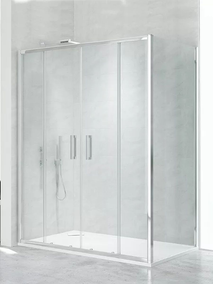 New Trendy New Corrina Dusche 140x90 cm rechteckig chrom Glanz/durchsichtiges Glas D-0183A/D-0079B