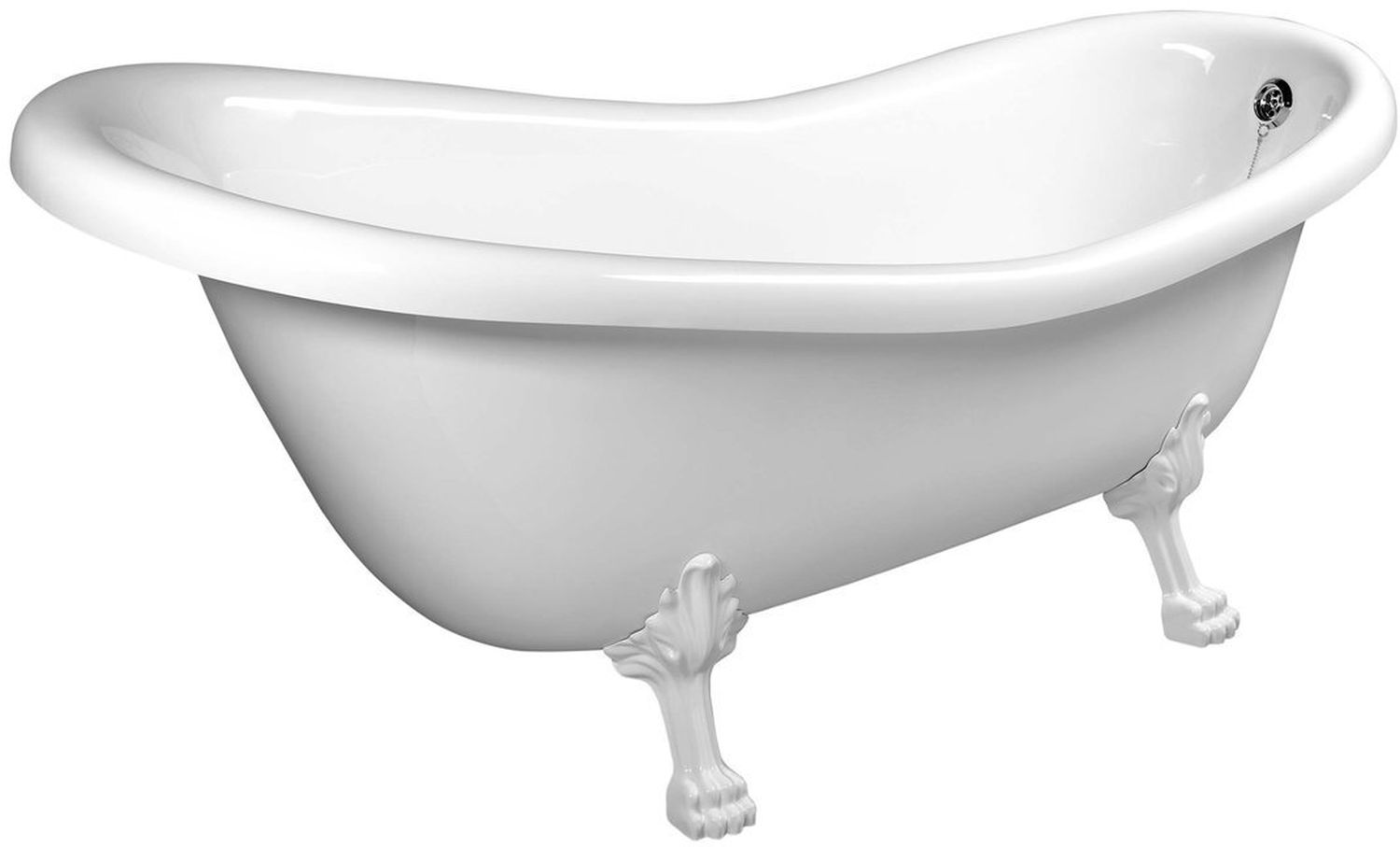 Polysan Retro Freistehende Badewanne 173x75 cm oval weiß 36612