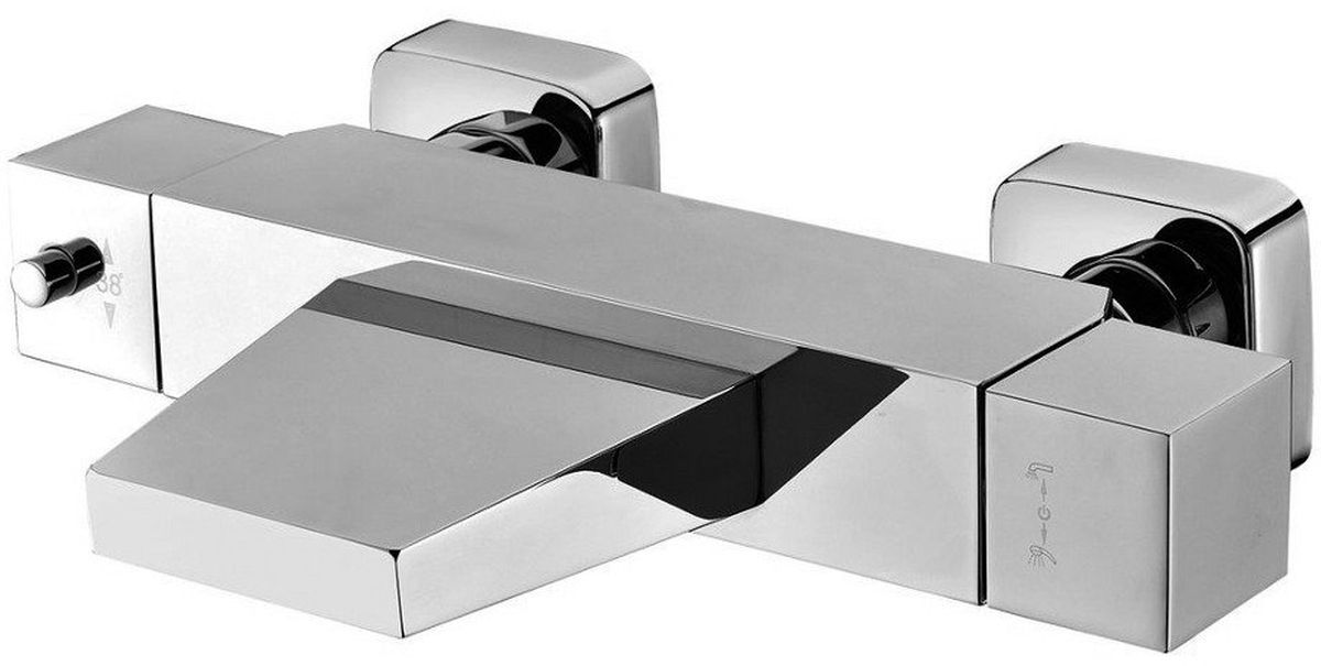 Sapho Latus Badewannen- und Duscharmatur Wandmontage mit Thermostat chrom 1102-23