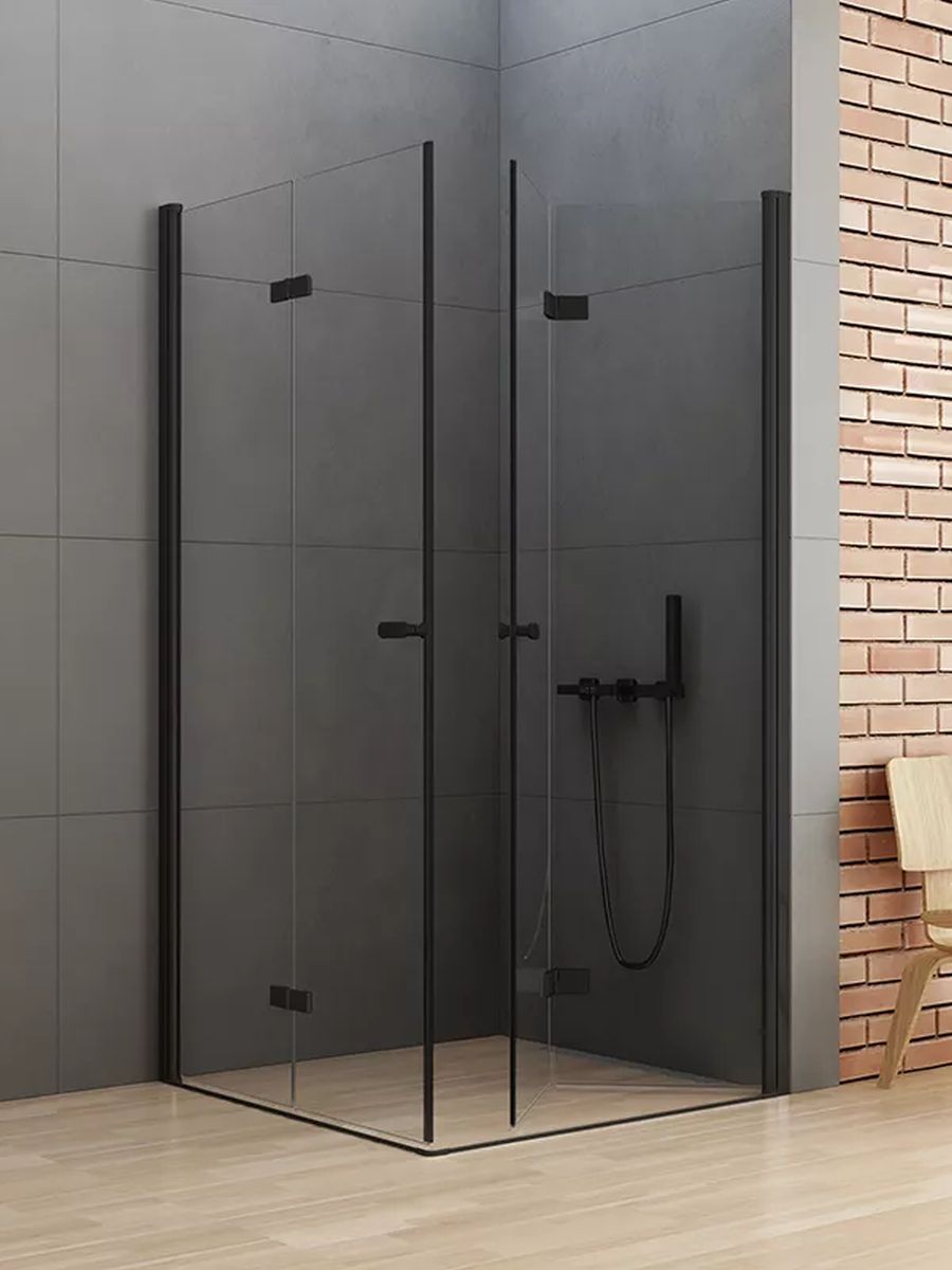 New Trendy New Soleo Black Dusche 100x70 cm rechteckig schwarz Matte/durchsichtiges Glas D-0233A/D-0240A