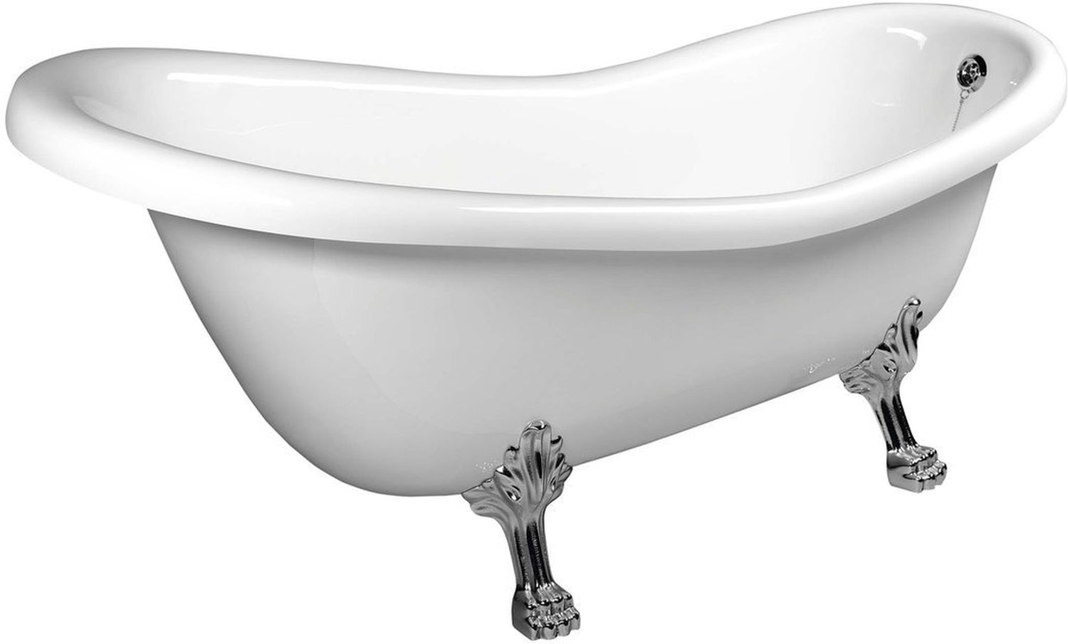 Polysan Retro Freistehende Badewanne 158x73 cm oval weiß 37122
