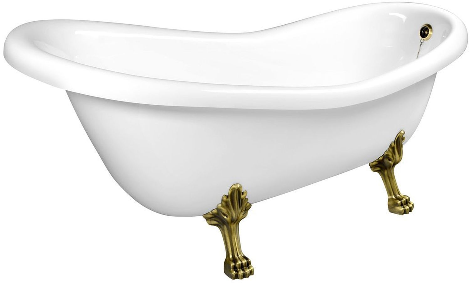 Polysan Retro Freistehende Badewanne 158x73 cm oval weiß 37132