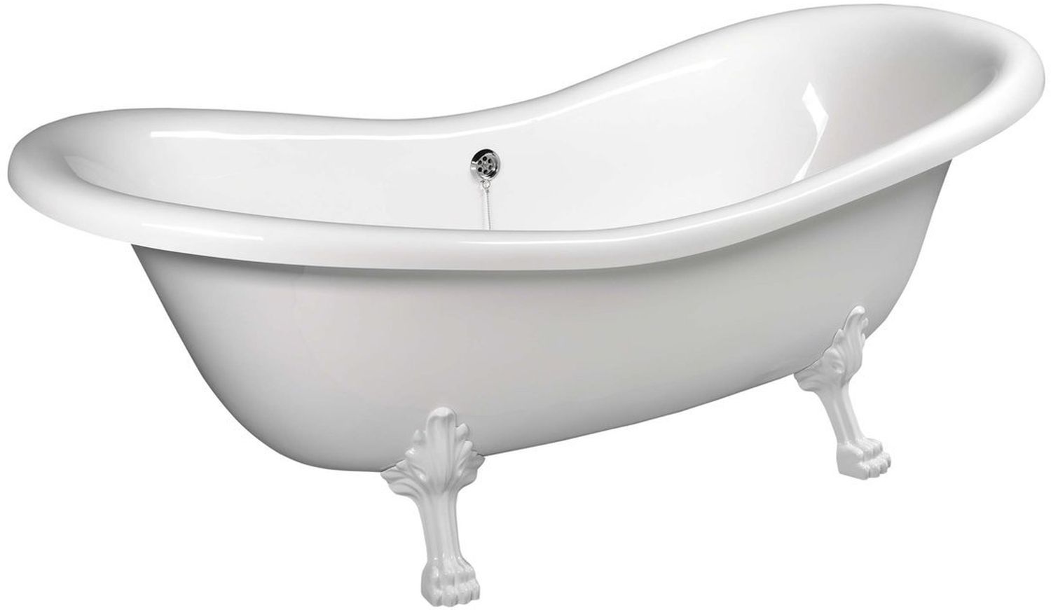 Polysan Charleston Freistehende Badewanne 188x80 cm oval weiß 38112