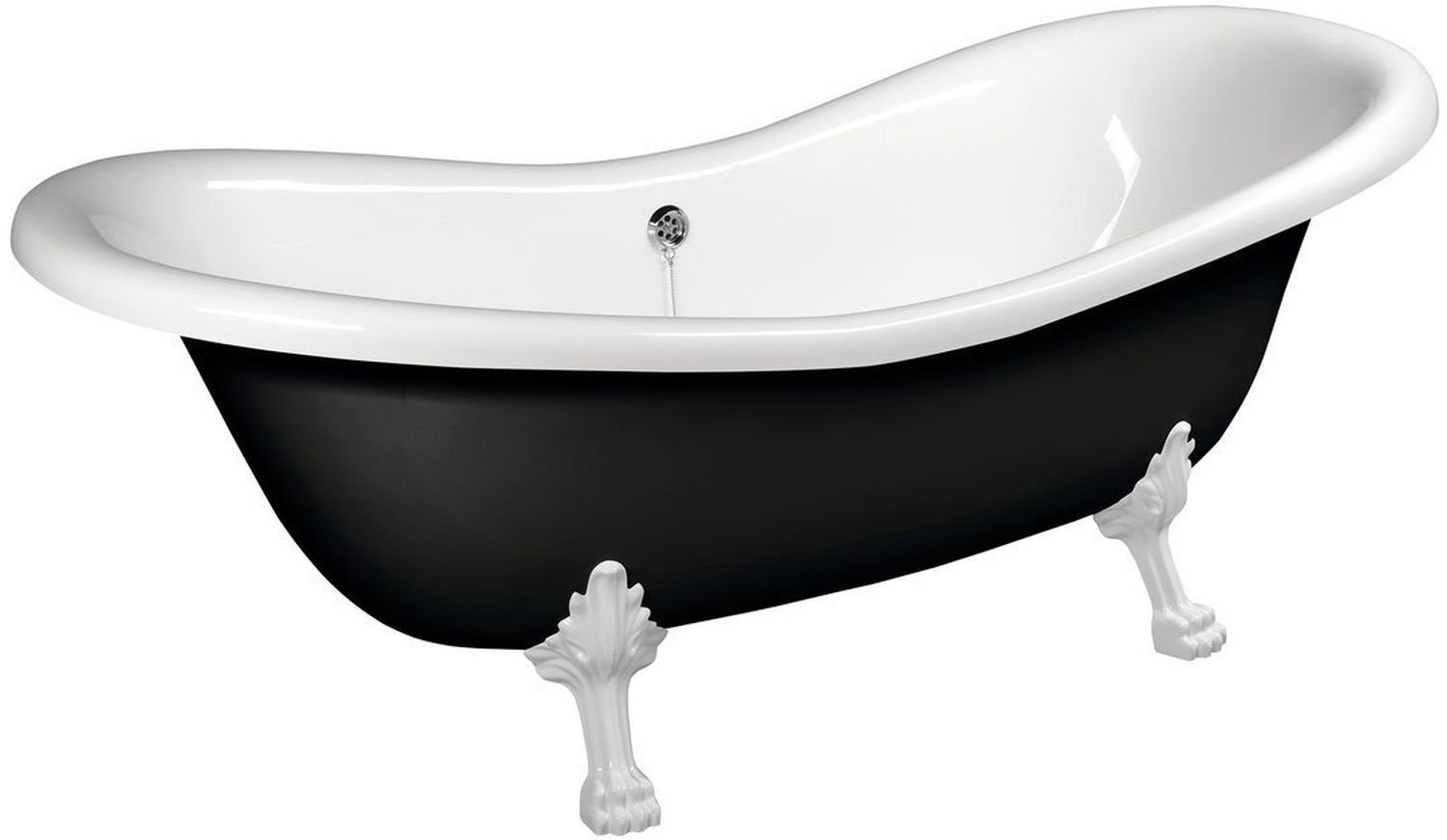 Polysan Charleston Freistehende Badewanne 188x80 cm oval zweifarbig 72959
