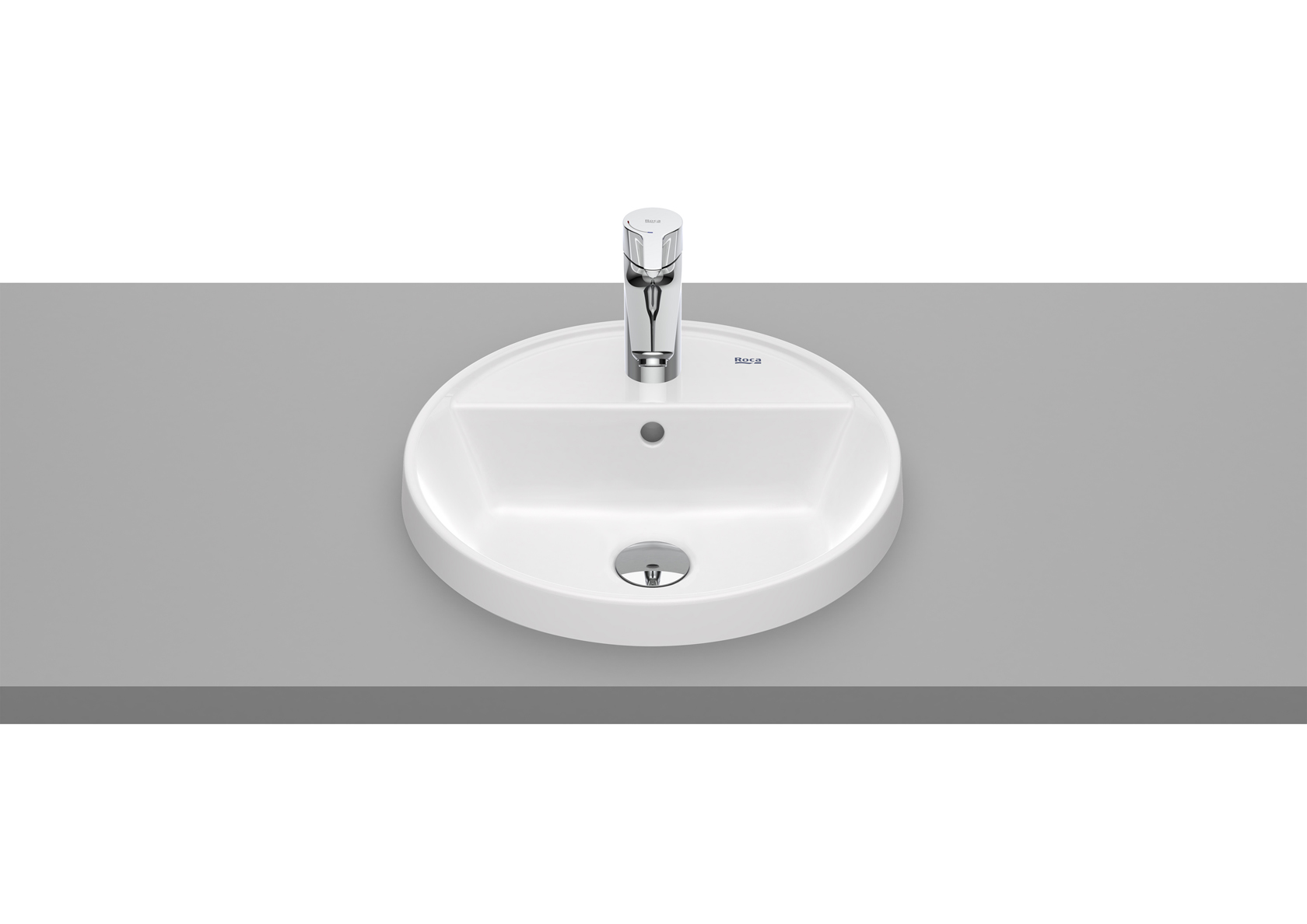 Roca Gap Waschbecken 40x40 cm rund Einbauwaschbecken weiß A3270Y4S00