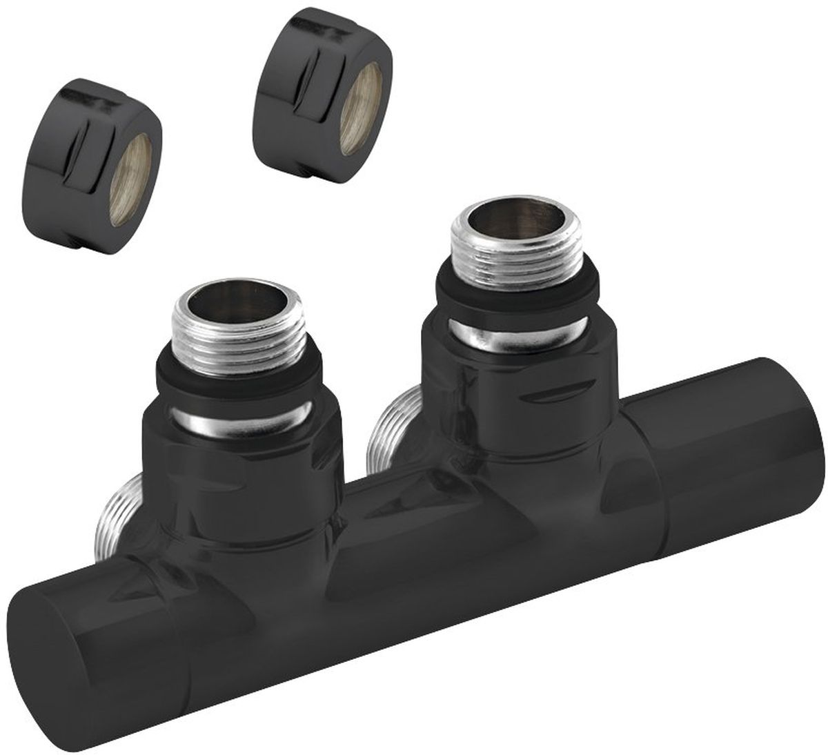 Sapho Twin Black Heizkörperventil schwarz CP4101BS