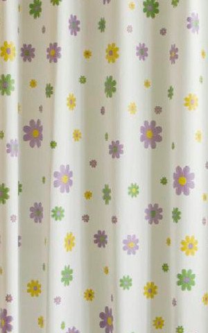 Aqualine Duschvorhang 200x180 cm weiß-mehrfarbig ZV014