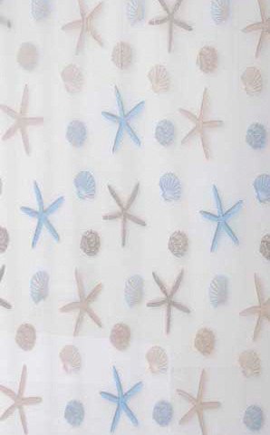 Aqualine Duschvorhang 200x180 cm weiß-mehrfarbig ZV016