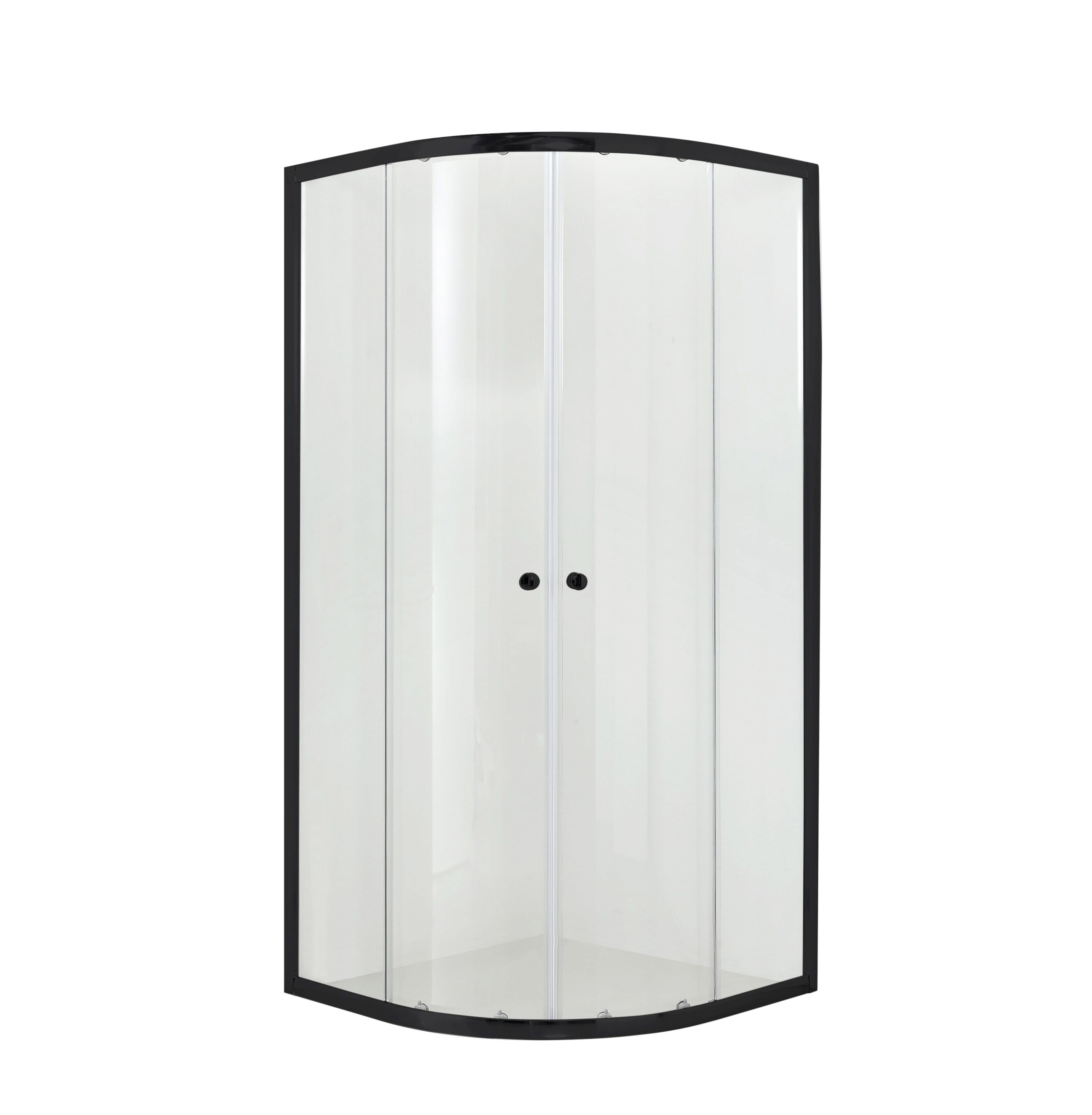 Hagser Andrea Dusche 80x80 cm halbrund schwarz Matte/durchsichtiges Glas HGR21000020
