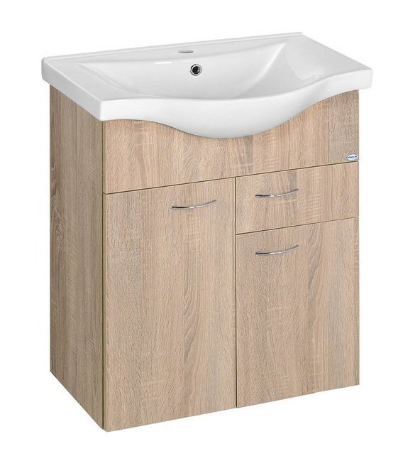 Aqualine Keramia Fresh Kabinett 59.6x34.4x74 cm Unterschrank hängend eiche 50066