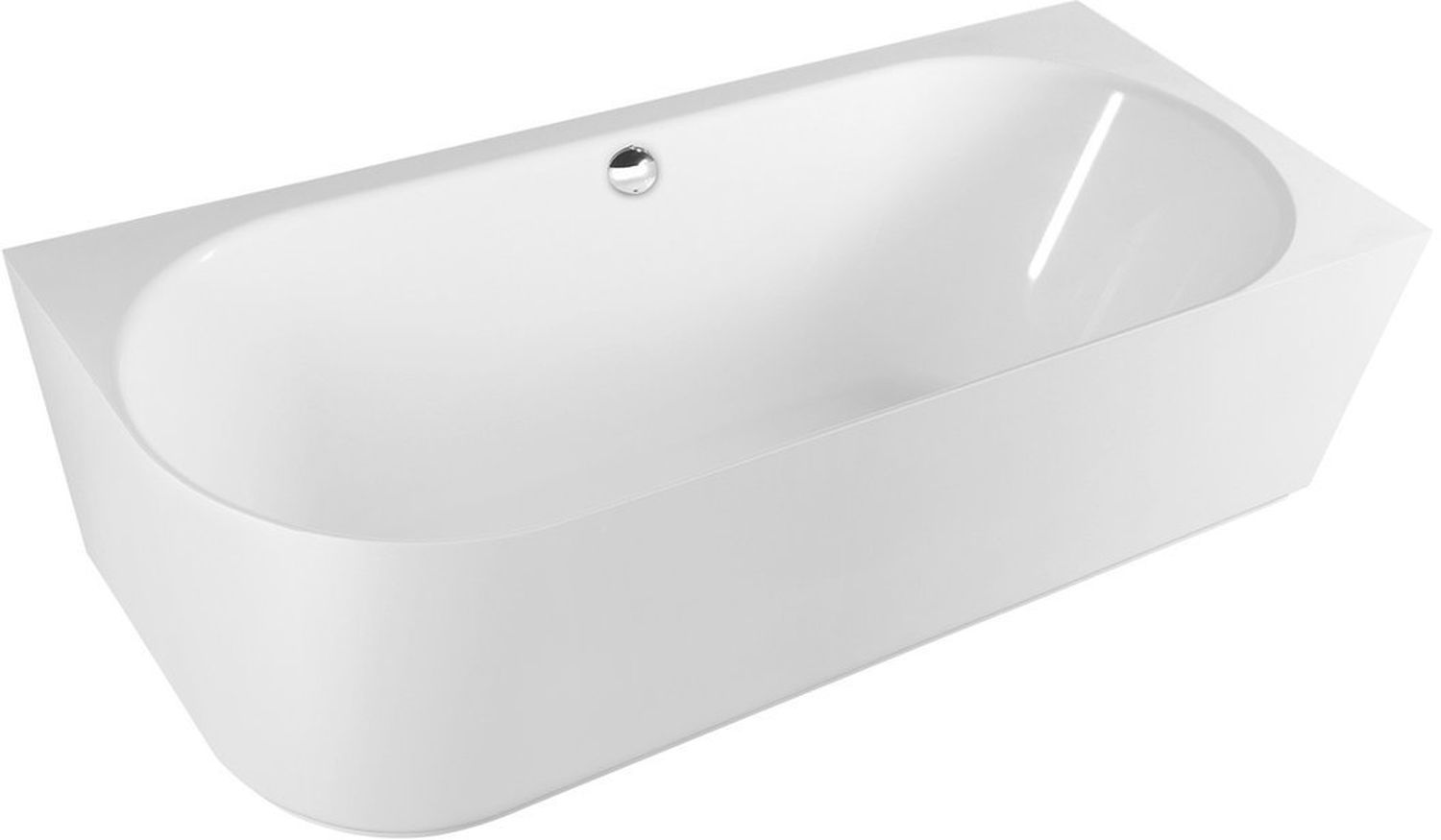 Polysan Sussi Wandmontierte Badewanne 160x70 cm oval weiß 90191R