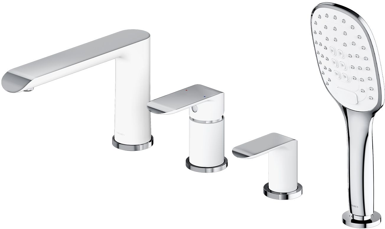 Omnires Sacramento Badewannen- und Duscharmatur awannenmontiert chrom-weiß SC2332CRB