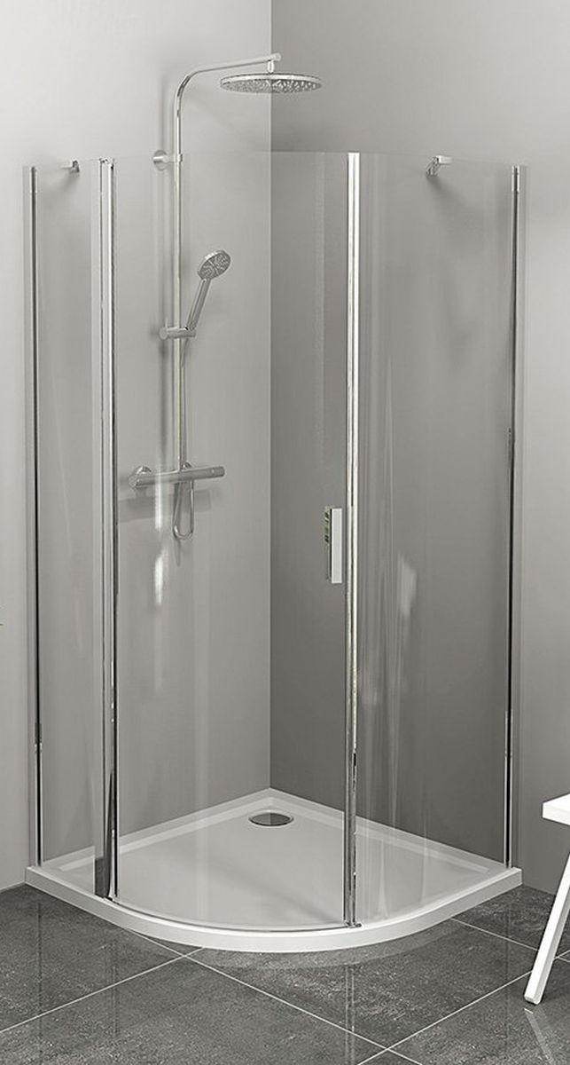 Polysan Zoom Line Dusche 90x90 cm halbrund chrom Glanz/durchsichtiges Glas ZL2615L
