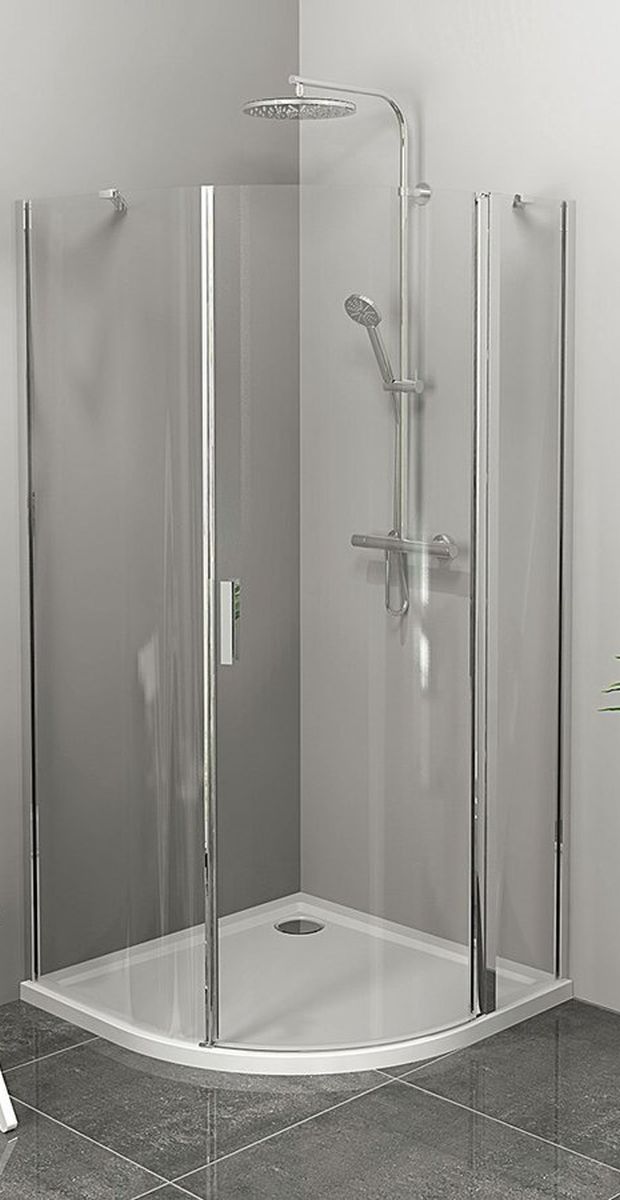 Polysan Zoom Line Dusche 90x90 cm halbrund chrom Glanz/durchsichtiges Glas ZL2615R