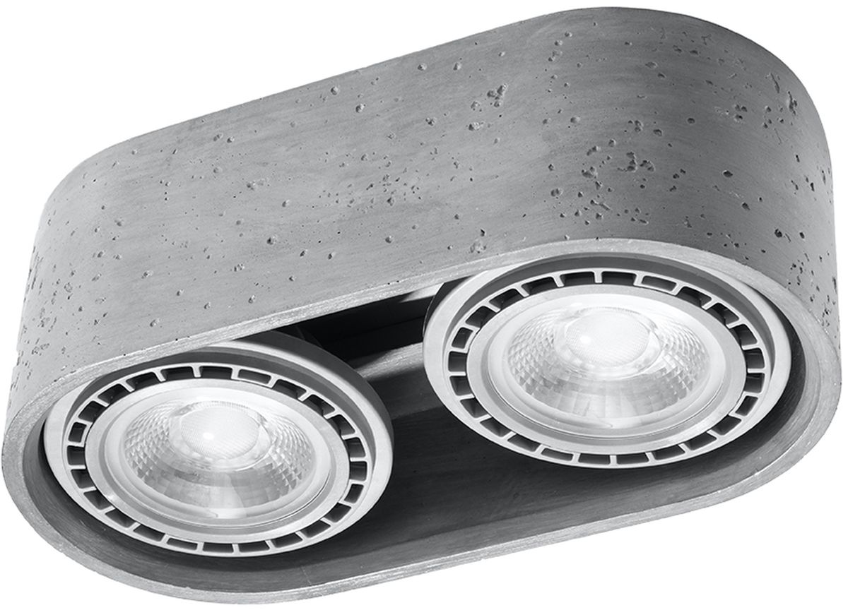 Sollux Lighting Basic Deckenlampe 2x40 W grau SL.0882