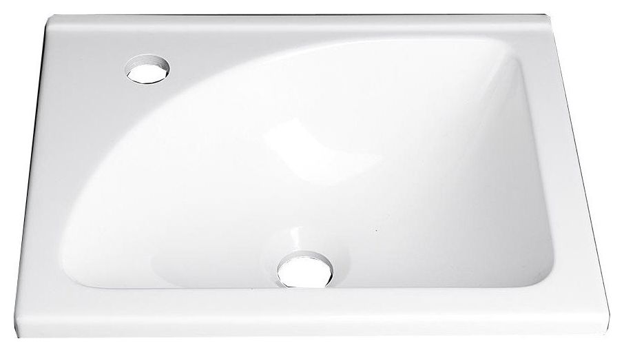 Aqualine Waschbecken 40.8x32.3 cm rechteckig Möbel weiß LM408