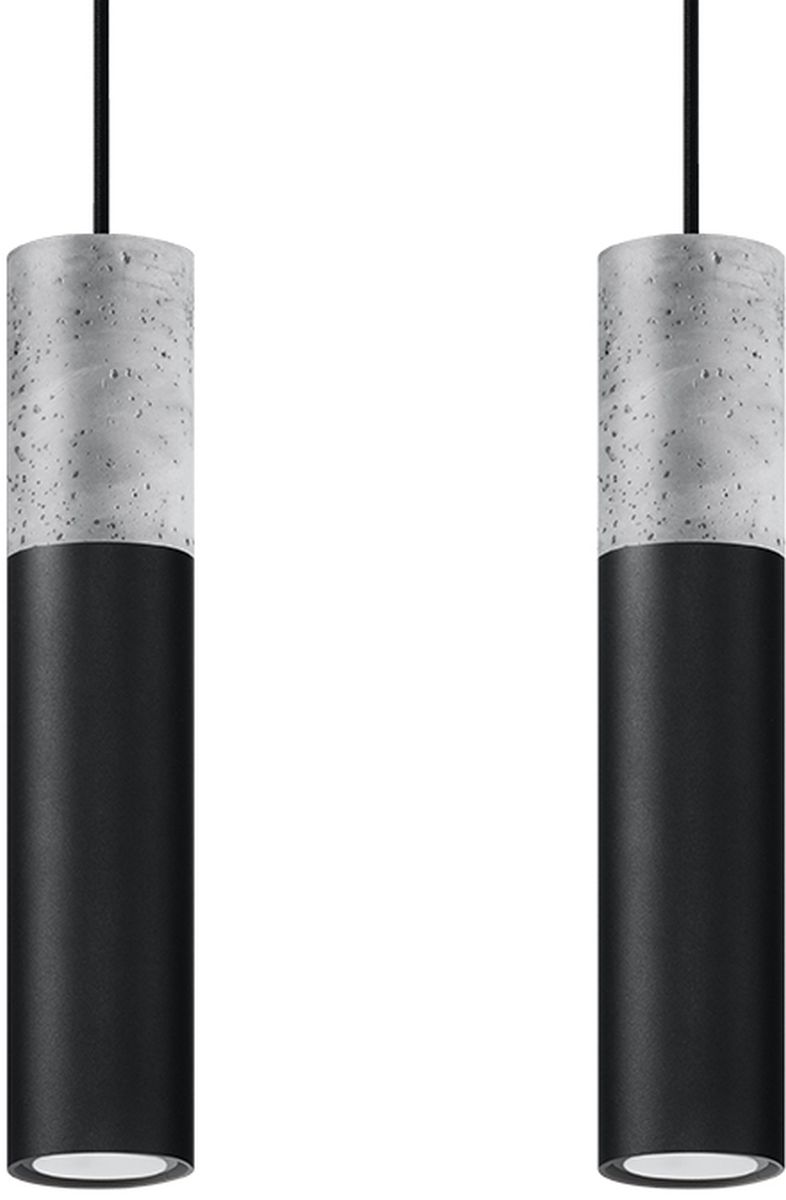 Sollux Lighting Borgio Pendelleuchte 2x40 W schwarz-grau/aschfarben SL.0651