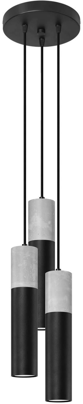 Sollux Lighting Borgio Pendelleuchte 3x12 W schwarz-beton SL.1081