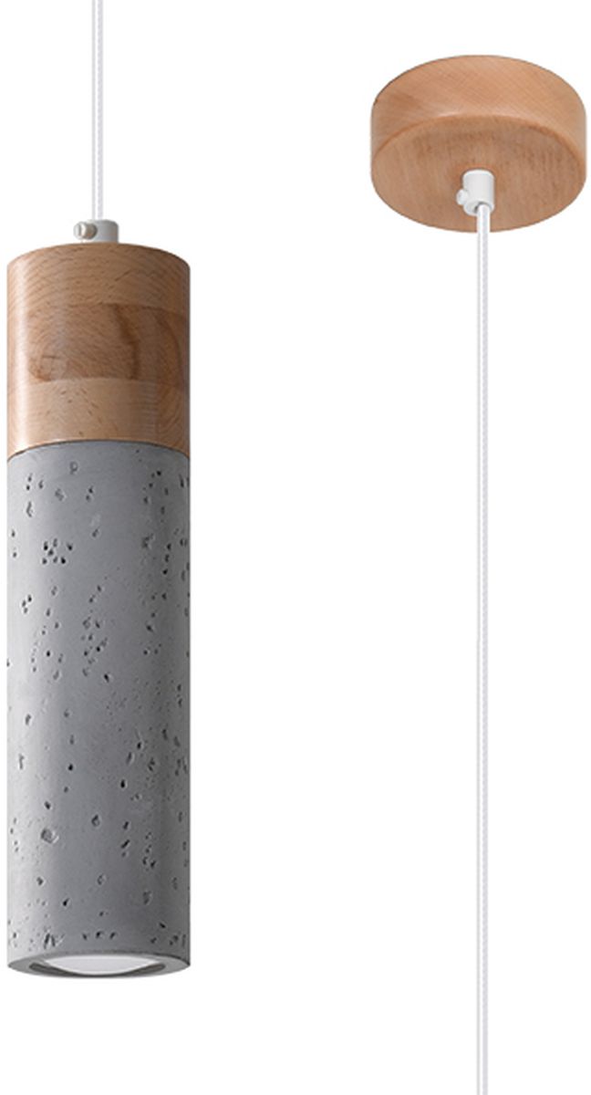 Sollux Lighting Zane Pendelleuchte 1x40 W grau/aschfarben-holz SL.0965