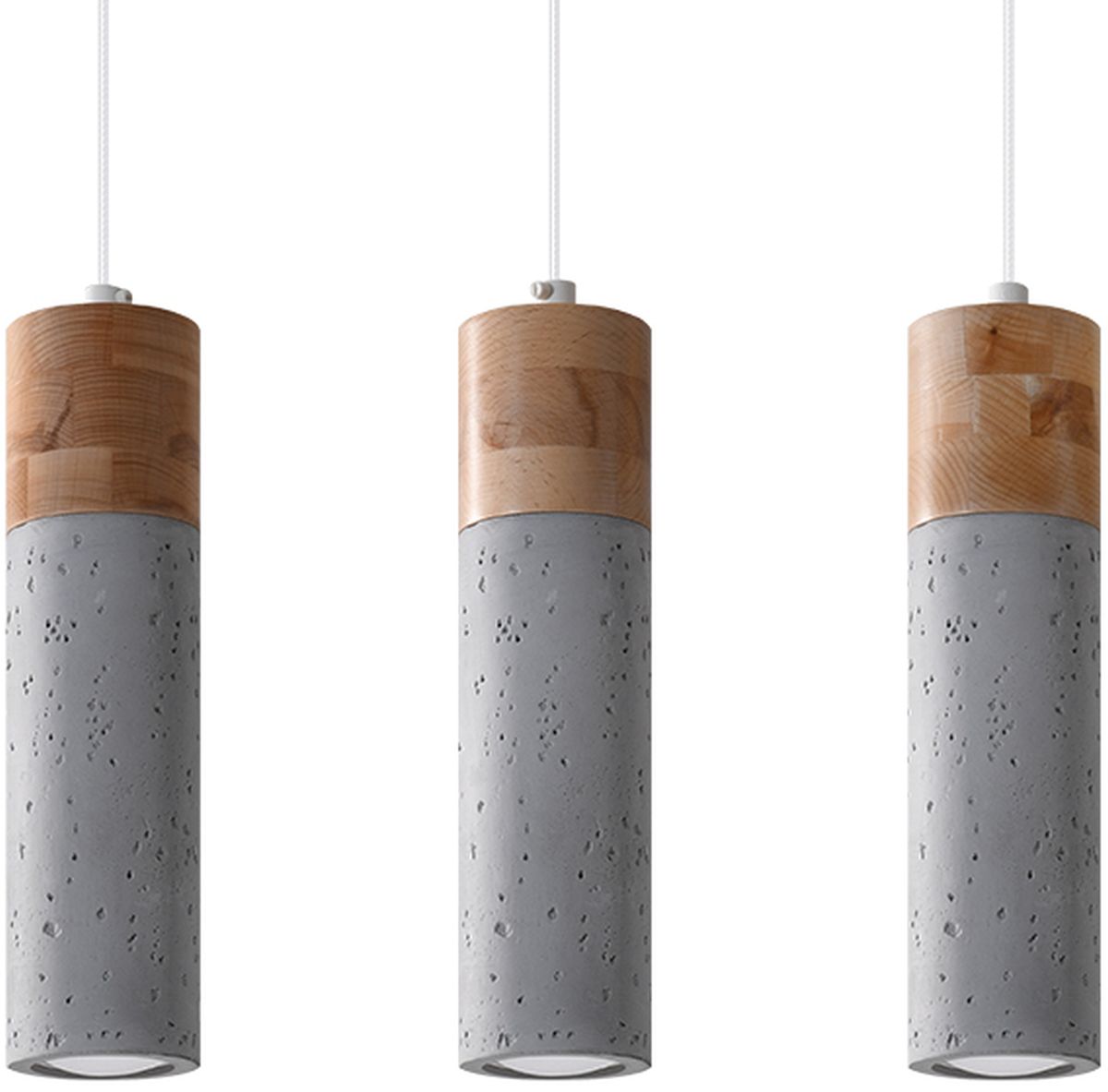 Sollux Lighting Zane Pendelleuchte 3x40 W grau/aschfarben-holz SL.0967