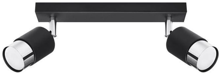 Sollux Lighting Nero Deckenlampe 2x40 W schwarz-chrom SL.1065