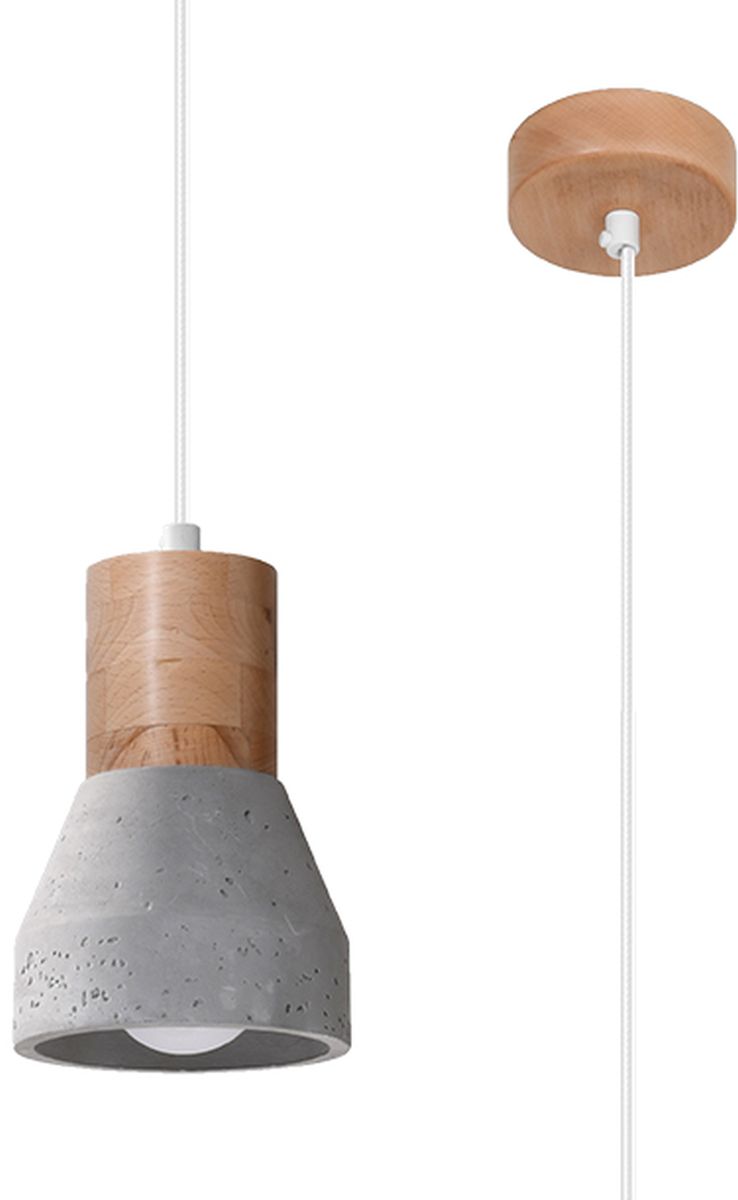 Sollux Lighting Qubic Pendelleuchte 1x60 W grau/aschfarben-holz SL.0964