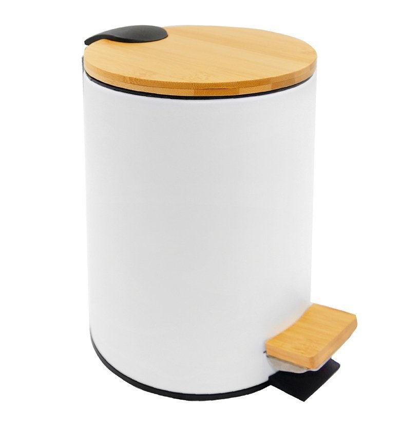Aqualine Bambus Papierkorb 3 l weiß BI006
