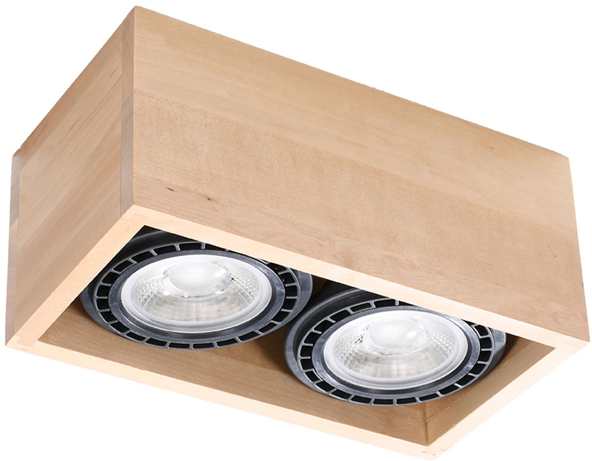 Sollux Lighting Quatro Deckenlampe 2x40 W holz SL.0916