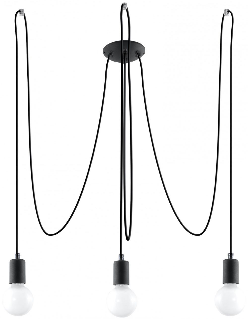 Sollux Lighting Edison Pendelleuchte 3x60 W schwarz SL.0370