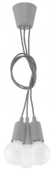 Sollux Lighting Diego Pendelleuchte 3x60 W grau/aschfarben SL.0576