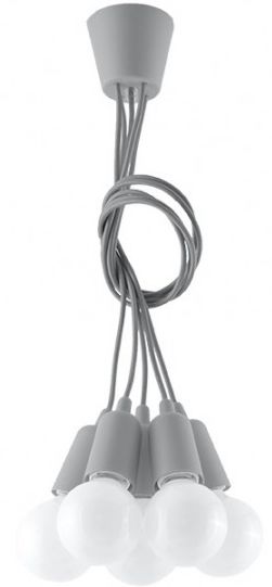 Sollux Lighting Diego Pendelleuchte 5x60 W grau/aschfarben SL.0577