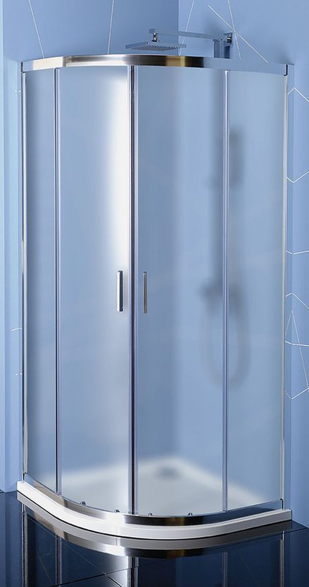 Polysan Easy Line Dusche 90x90 cm halbrund chrom Glanz/Mattglas EL2638