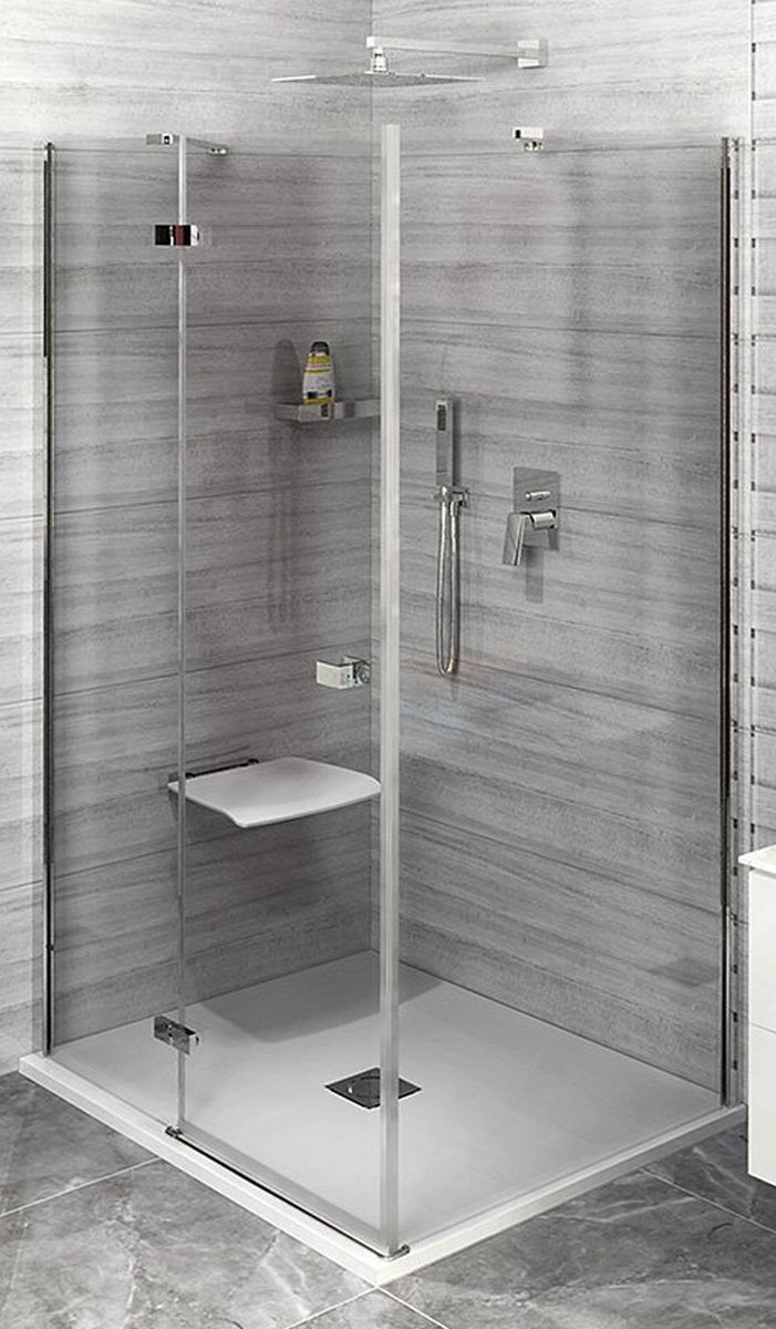 Polysan Fortis Line Duschtüren 80 cm aufklappbar chrom Glanz/durchsichtiges Glas FL1080L