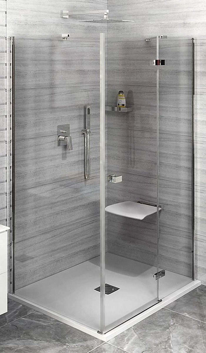 Polysan Fortis Line Duschtüren 80 cm aufklappbar chrom Glanz/durchsichtiges Glas FL1080R