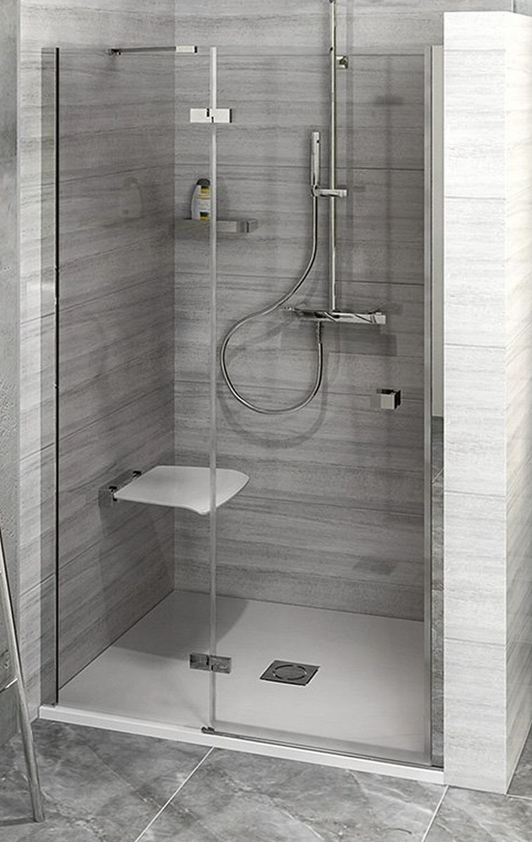 Polysan Fortis Line Duschtüren 80 cm aufklappbar chrom Glanz/durchsichtiges Glas FL1480L