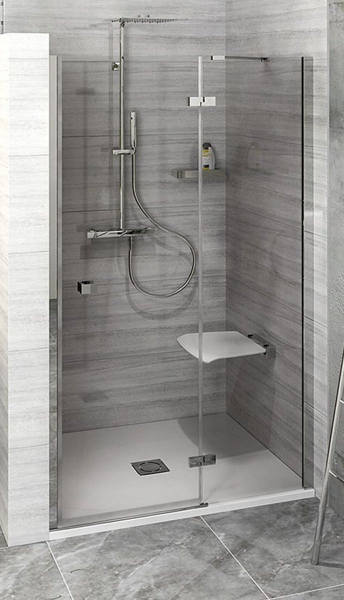 Polysan Fortis Line Duschtüren 150 cm aufklappbar chrom Glanz/durchsichtiges Glas FL1415R