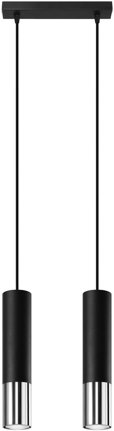 Sollux Lighting Loopez Pendelleuchte 2x40 W schwarz-chrom SL.0941