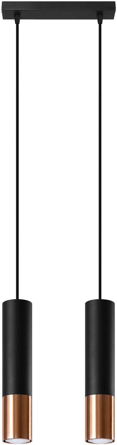 Sollux Lighting Loopez Pendelleuchte 2x40 W schwarz-kupfer SL.0947