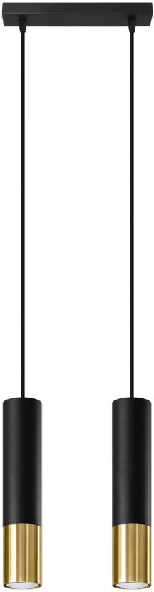 Sollux Lighting Loopez Pendelleuchte 2x40 W schwarz-gold SL.0953