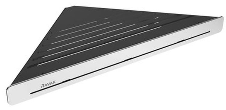 Ravak Slim Eckregal 29 cm schwarz-chrom X07P576