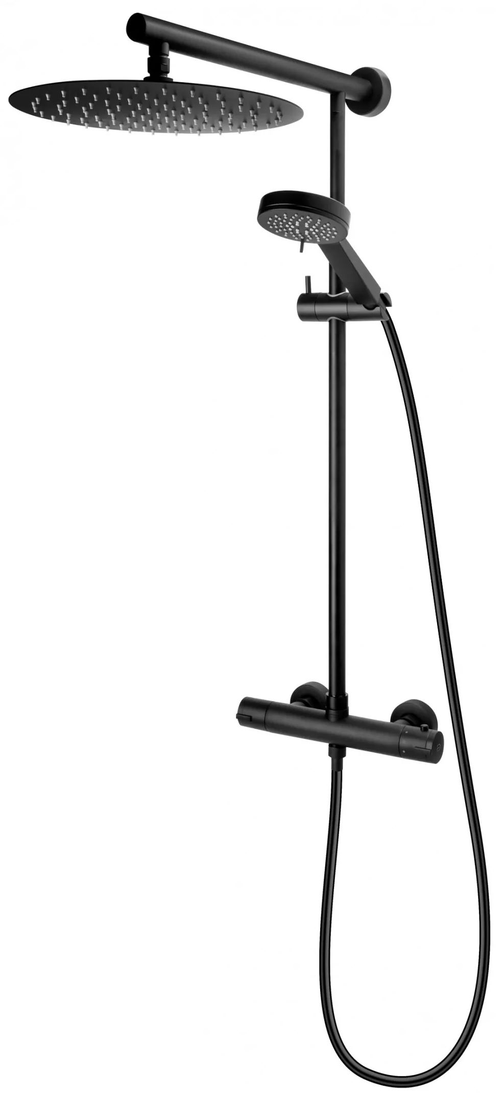 FDesign Anima Duschset Wandmontage mit Thermostat mit Regenbrause schwarz FD5-ANA-7U-22