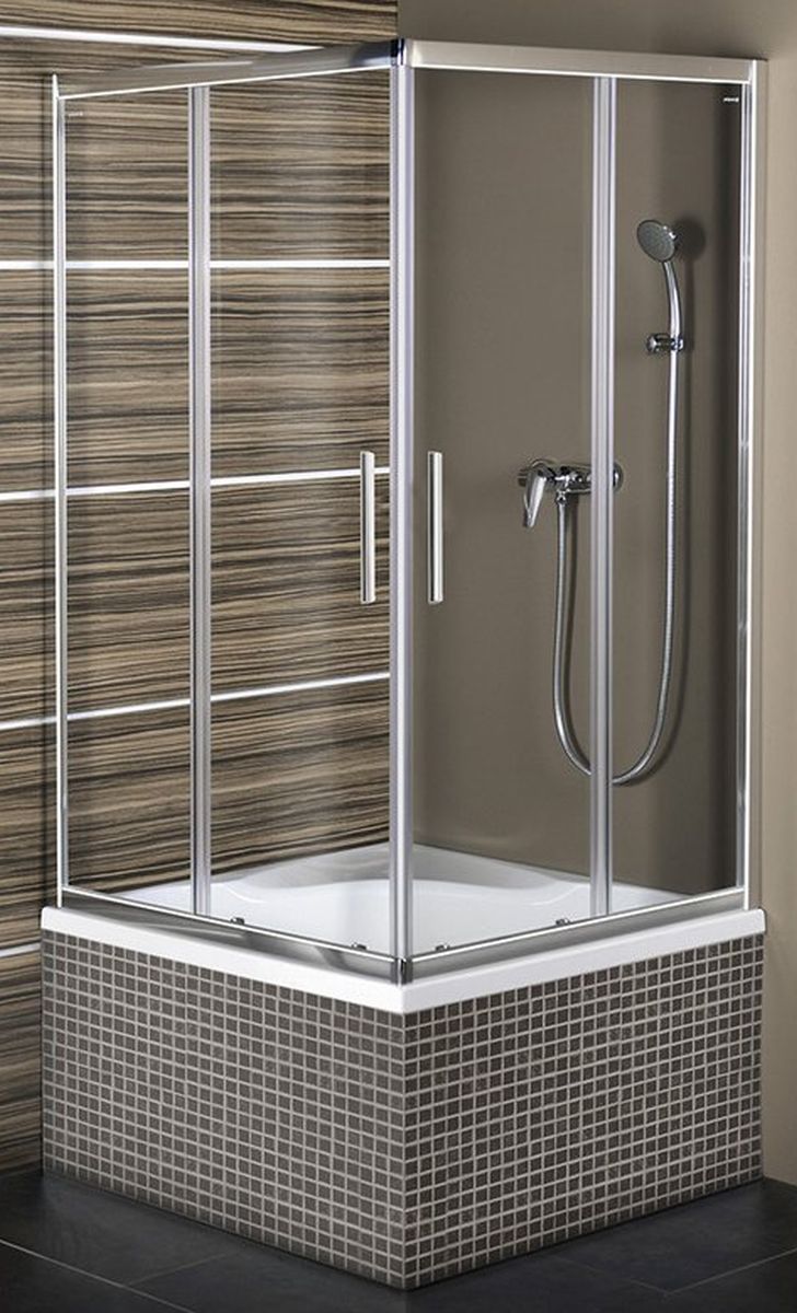 Polysan Carmen Dusche 80x80 cm quadratisch chrom Glanz/durchsichtiges Glas MD5216