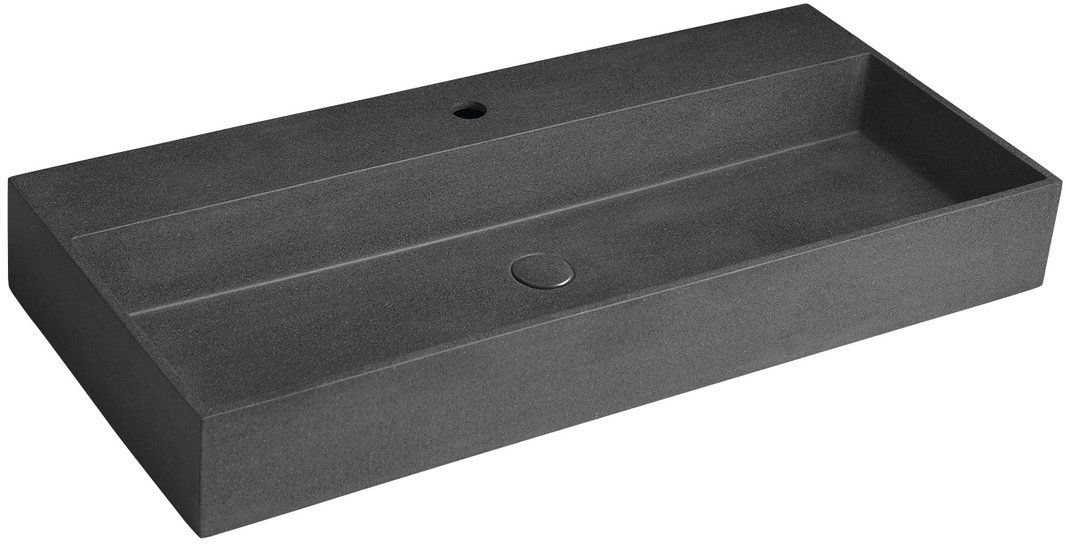 Sapho Quadrado Waschbecken 96x44 cm rechteckig Möbel schwarz AR466