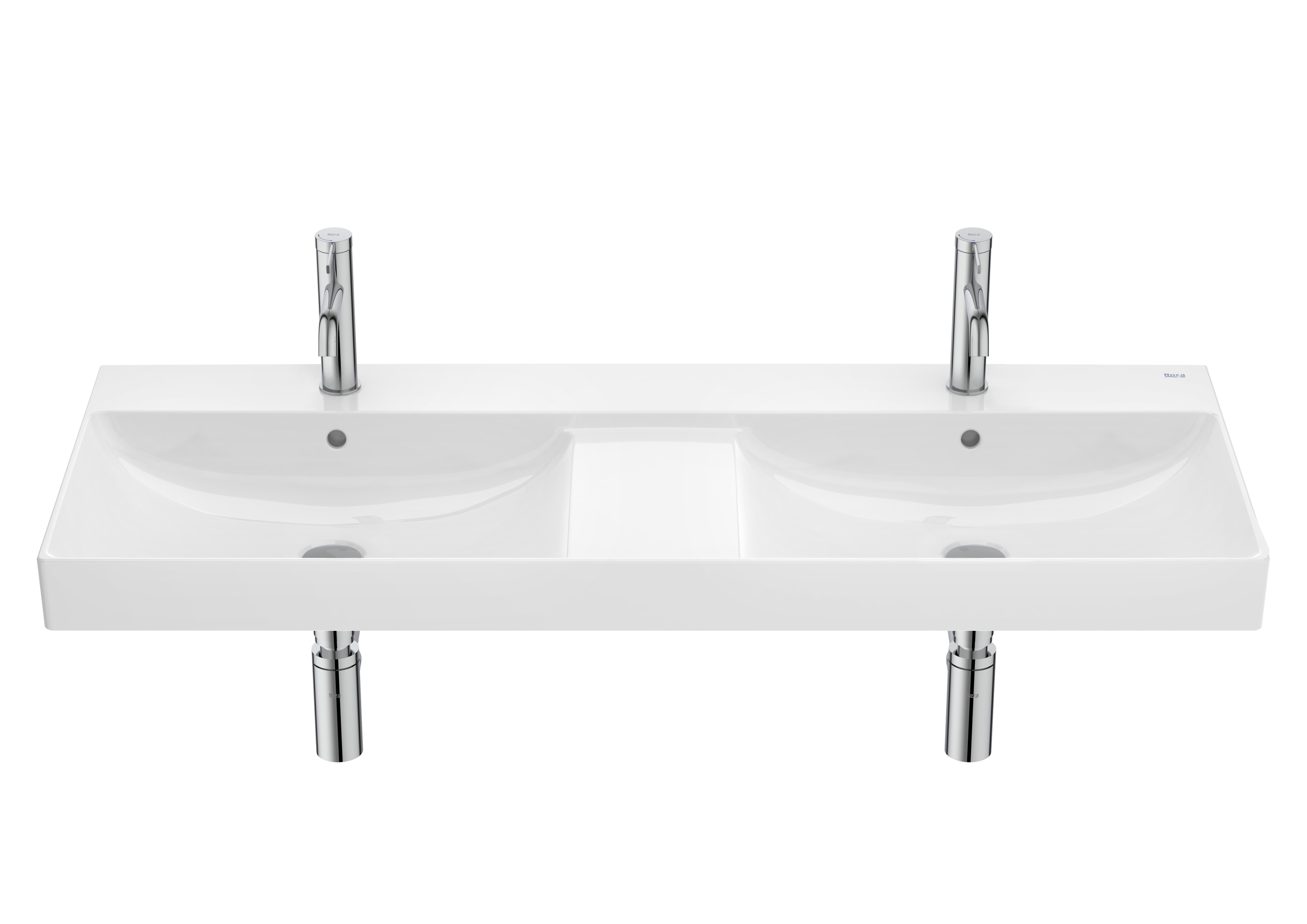 Roca Ona waschbecken 120x46 cm rechteckig doppelt weiß A32768B000
