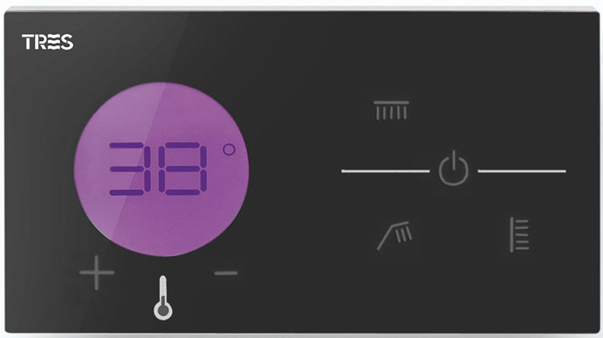 Tres Shower Technology Duschbatterie Unterputz mit Thermostat chrom-schwarz 49288398