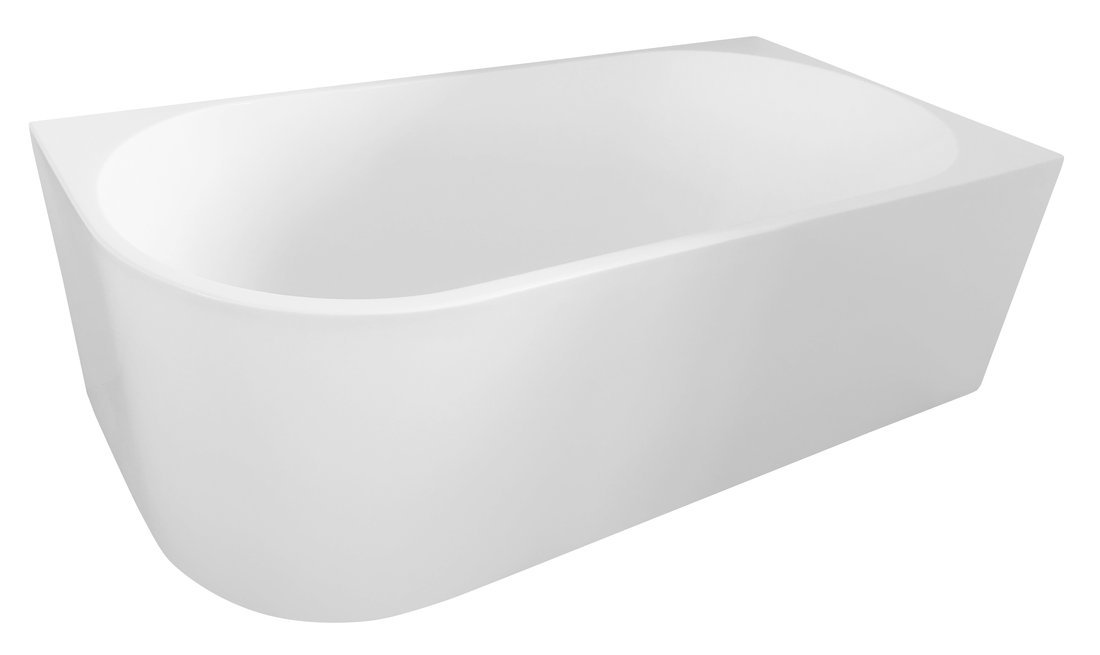 Aqualine Tibera Wandmontierte Badewanne 170x80 cm oval weiß E1015