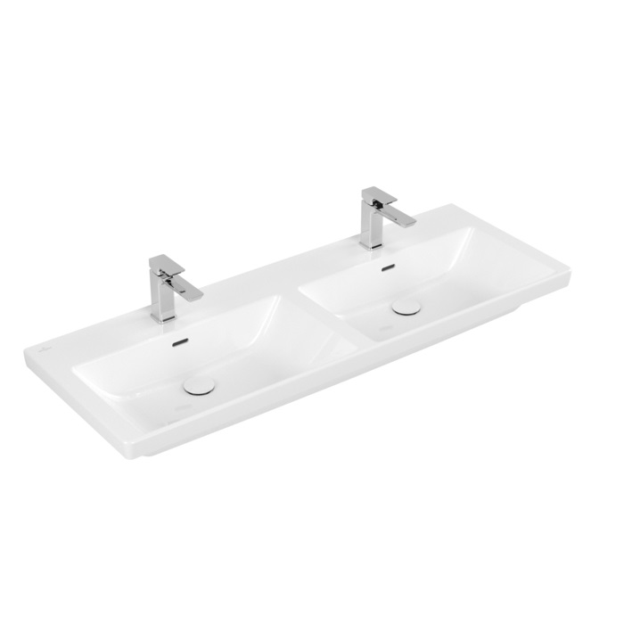 Villeroy & Boch Subway 3.0 Waschbecken 130x47 cm rechteckig Klassisch-Doppelt weiß 4A71D5R1