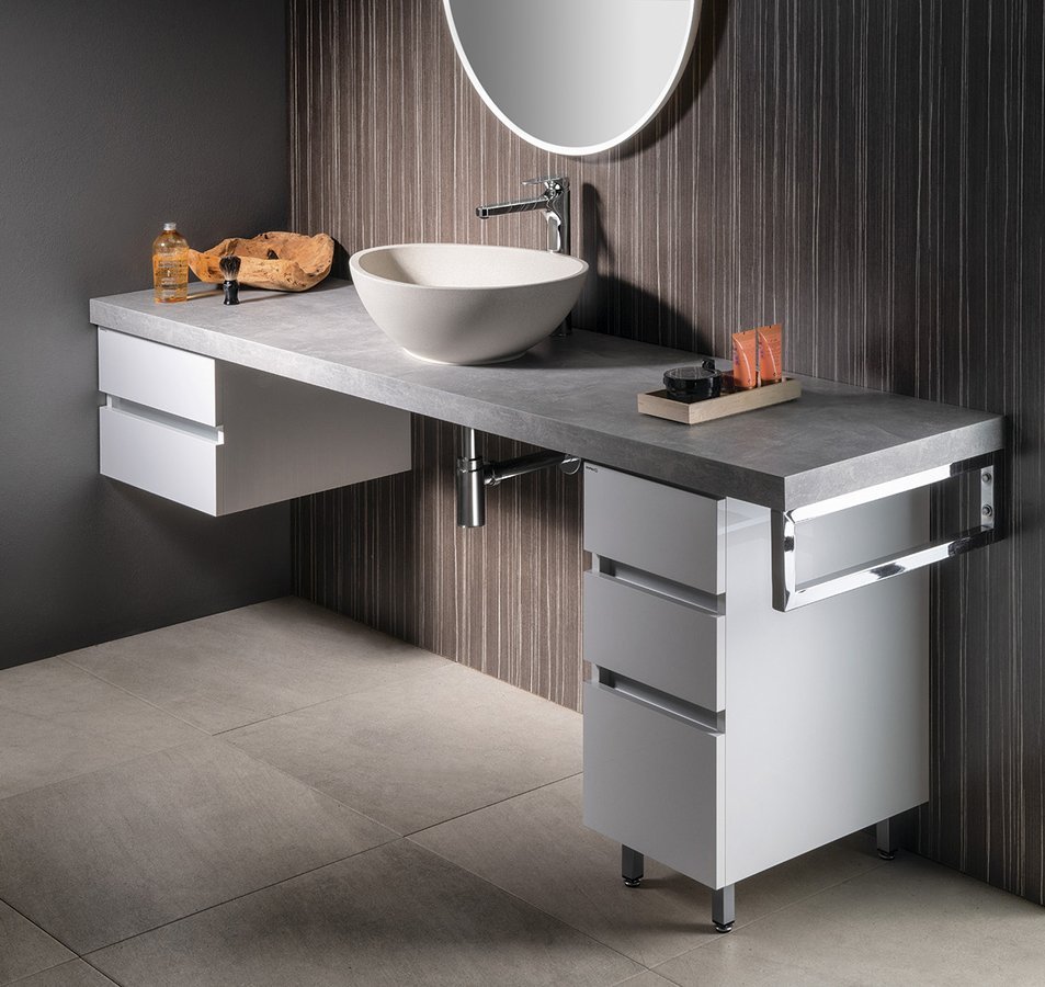 Sapho Avice Arbeitsplatte 190x49.5 cm graphit-grau AV197